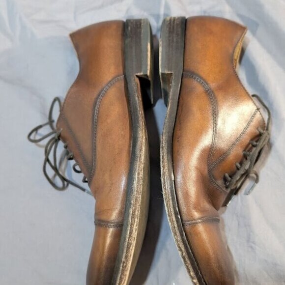Antonio Maurizi Brown Leather Oxford Derby Shoes Men Size 40 Custom Grade - Picture 6 of 9